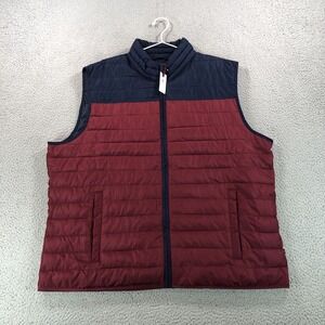 Gap Vest Adult 2XL XXL Burgundy Blue Puffer Insulated Lightweight Jacket NEW